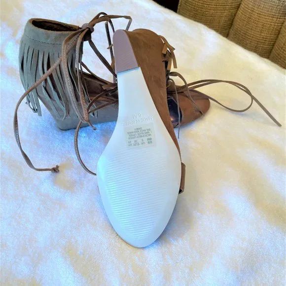 Tan Suede Fringe New Women's Shoes - Picture 3 of 3
